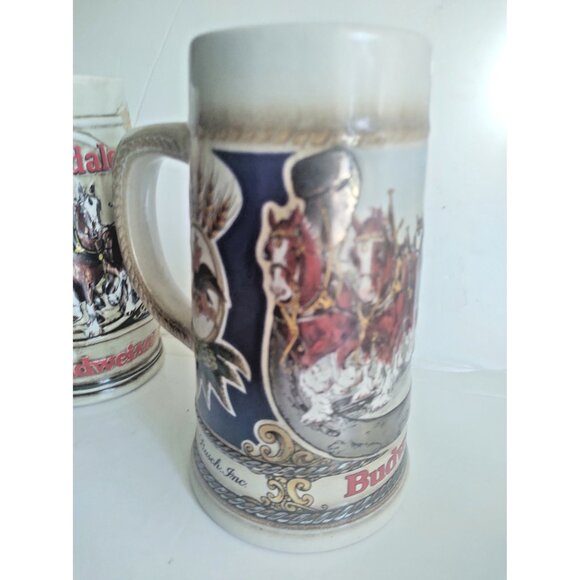 Two Budweiser Clydesdale Collectible Beer Steins Brazil & West Germany - Picture 2 of 16